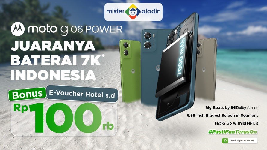 Juaranya Baterai 7K Indonesia: Moto g 06 POWER Smartphone Tangguh untuk Liburan dan Aktivitas Sehari-hari 