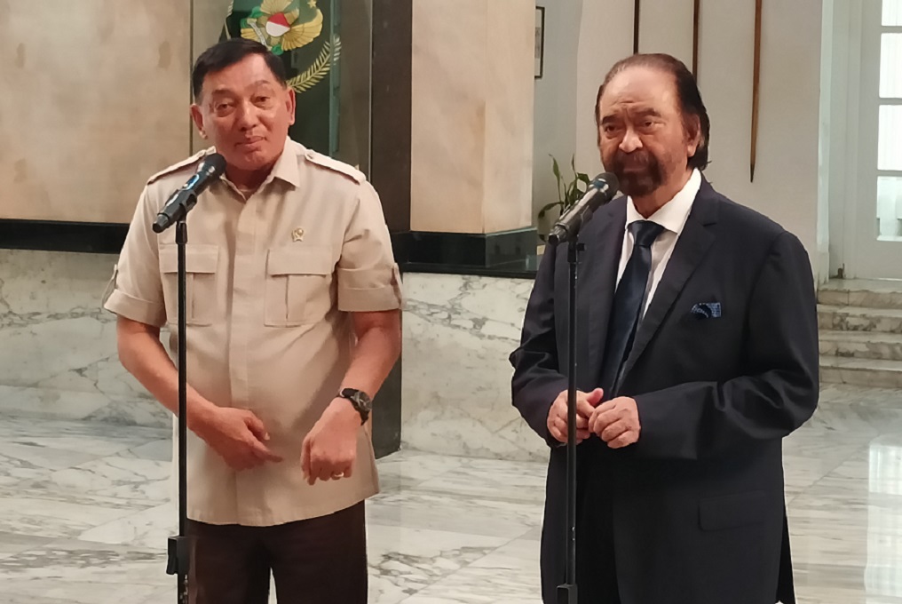 Menhan Sjafrie Sjamsoeddin Bertemu Surya Paloh, Ini yang Dibahas
