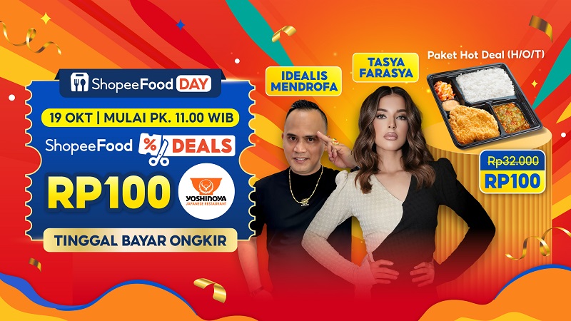 Paket Hot Deal Yoshinoya Rp100 Hanya di ShopeeFood Deal, Catat Tanggalnya!