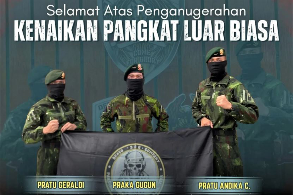 Salut! 3 Prajurit TNI Dapat Kenaikan Pangkat Luar Biasa usai Operasi Hadapi KKB OPM