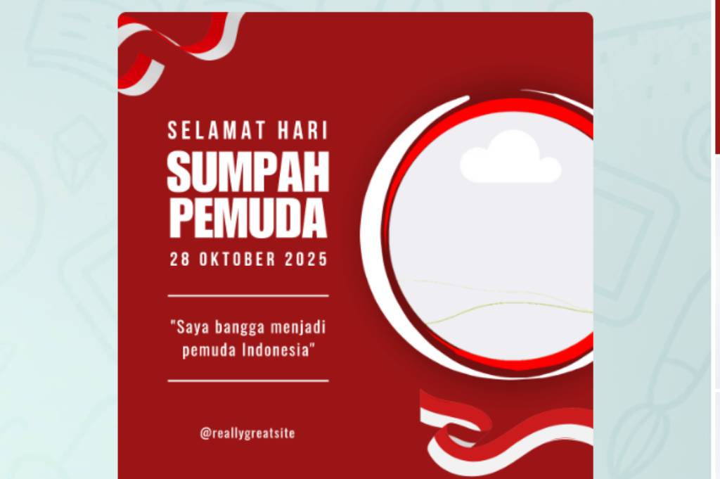 15 Link Twibbon Ucapan Sumpah Pemuda Paling Baru 2025, Desain Merah Putih Elegan Siap Viral!