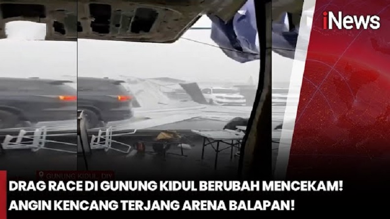 Porak-poranda Diterjang Angin Kencang, Event Balap Mobil di Gunungkidul Dihentikan