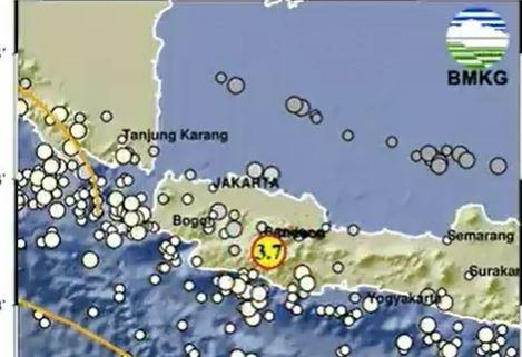 Gempa Terkini M 3,6 Guncang Bandung, Pusat di Darat Kedalaman 10 Km