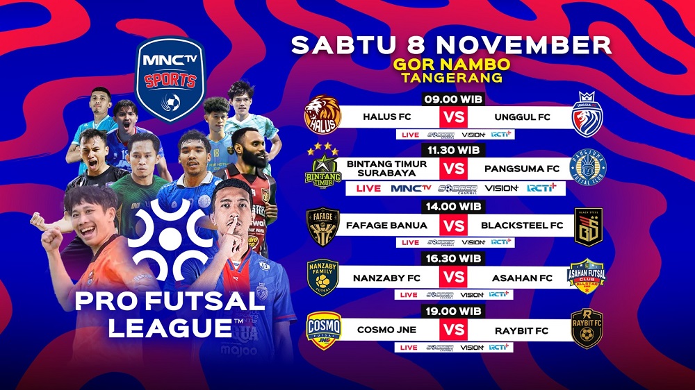 Jadwal Lengkap Pro Futsal League: BTS Vs Pangsuma FC, Live MNCTV!