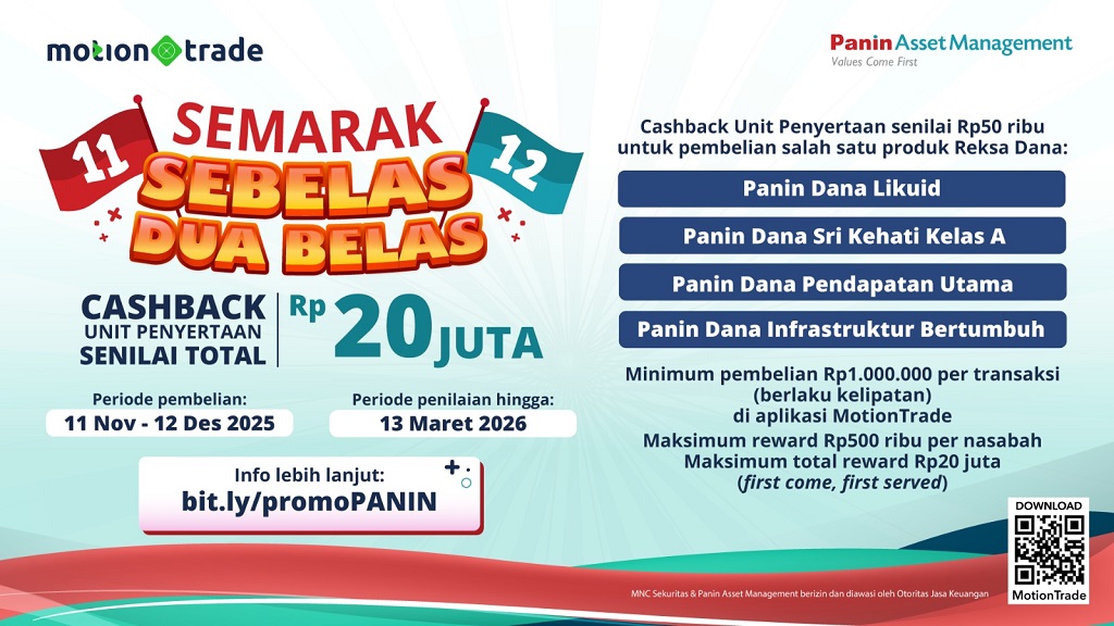 Ikuti Promo Semarak 11.12 dari Panin Asset Management di MotionTrade, Ada Cashback Menanti!