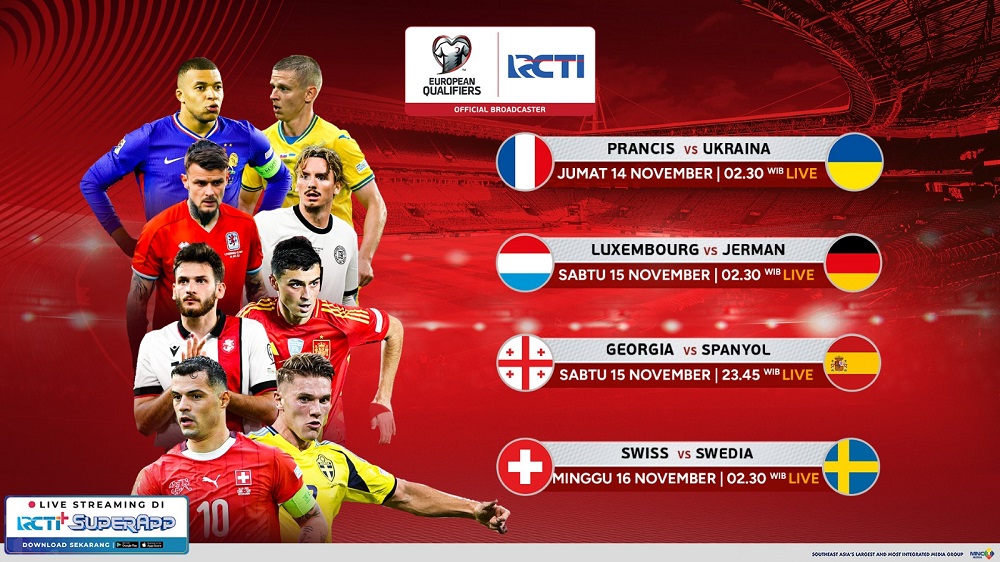 Live RCTI! Ini Jadwal Kualifikasi Piala Dunia 2026 Zona Eropa: Prancis vs Ukraina