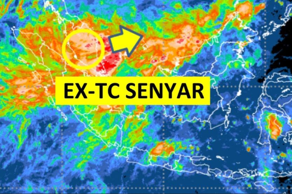 Siklon Tropis Senyar Jauhi RI, Hujan Sedang hingga Lebat Tetap Berpotensi Guyur Sumatera