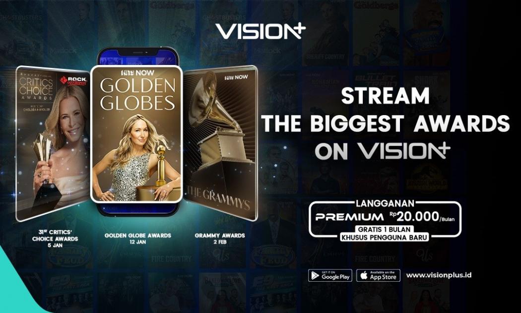 VISION+ Hadirkan Berbagai Tayangan Awards Dunia: Dari Critics Choice, Golden Globe hingga Grammy