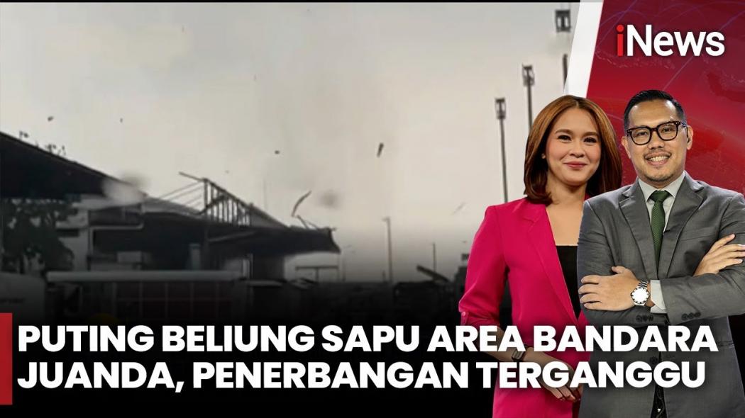Detik-Detik Angin Kencang Porak-porandakan Bandara Juanda