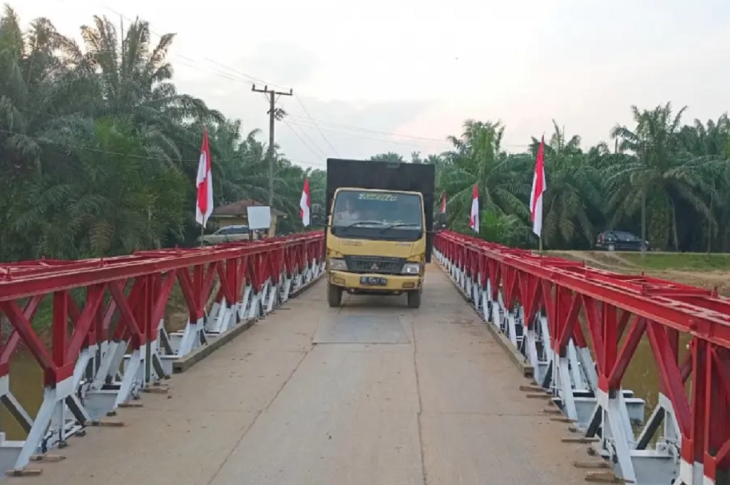Jembatan Bailey Rampung, 2 Desa di Langkat Sumut kembali Terhubung