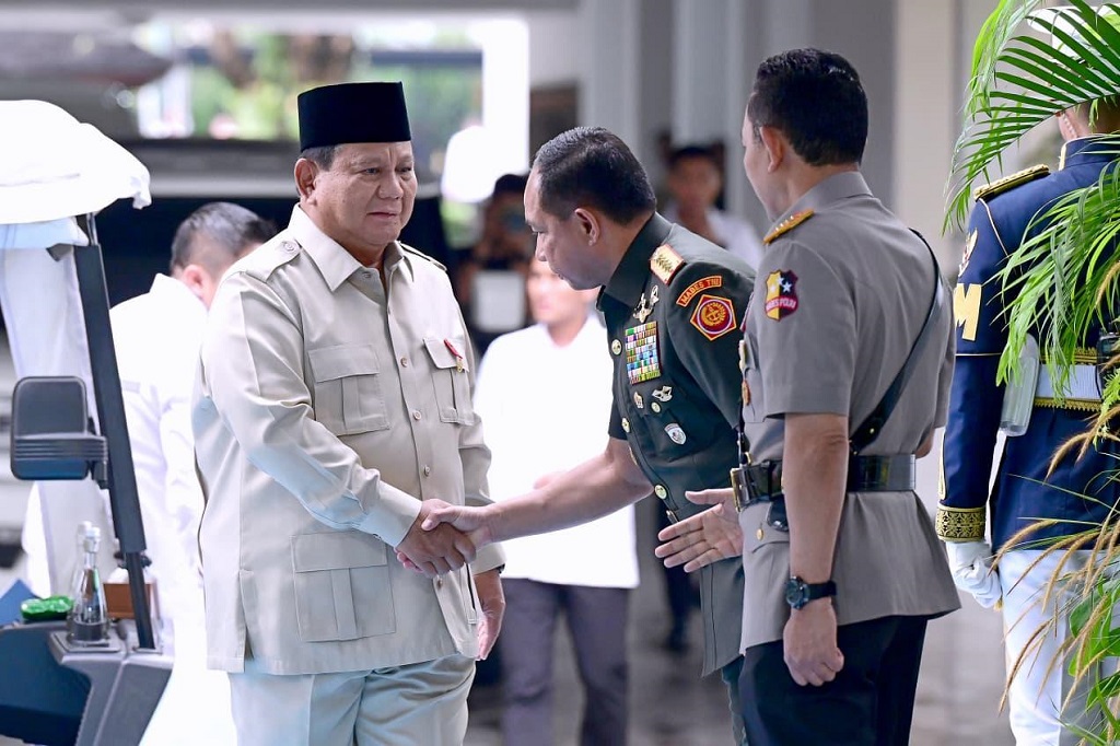 Pesan Prabowo ke Para Perwira Tinggi: TNI-Polri Harus Didukung dan Dicintai Rakyat