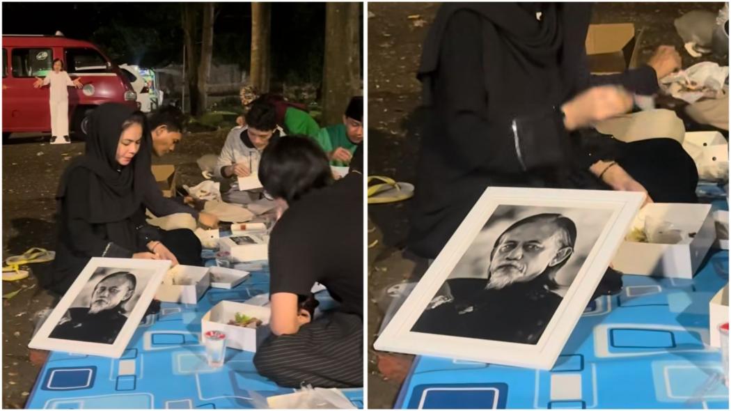 Bikin Heboh! Karina Ranau Sahur di Makam Epy Kusnandar