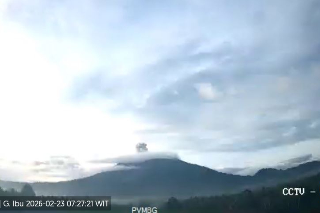 Gunung Ibu Erupsi Hari Ini, Semburkan Kolom Abu Setinggi 400 Meter