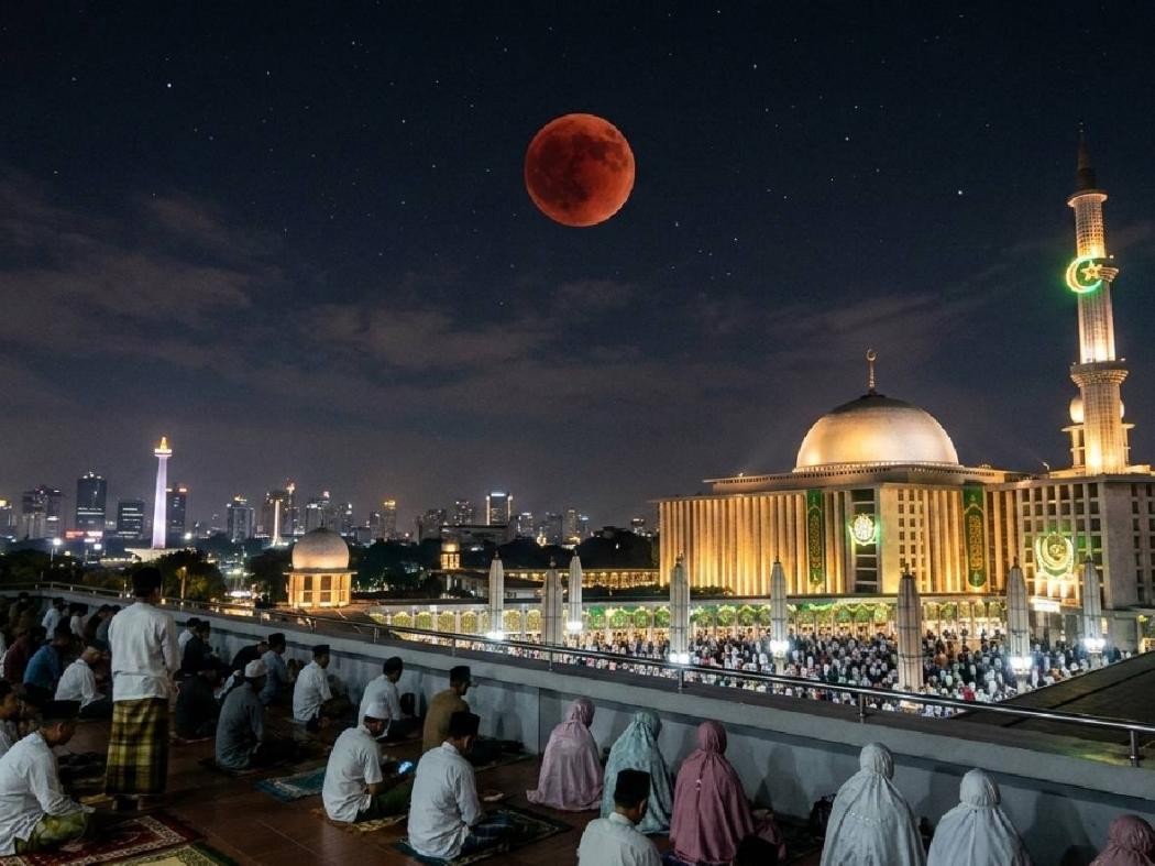 5 Amalan Sunnah saat Gerhana Bulan Total 3 Maret 2026, Perbanyak Dzikir dan Doa
