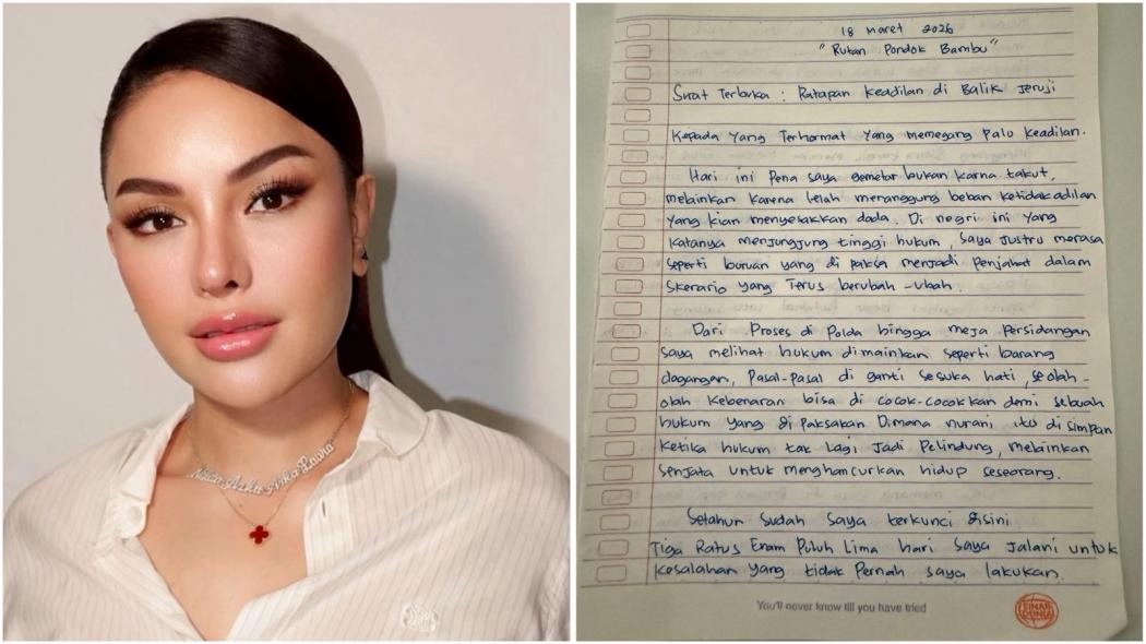 Nikita Mirzani Tulis Surat dari Rutan Pondok Bambu, Singgung Ketidakadilan Hukum