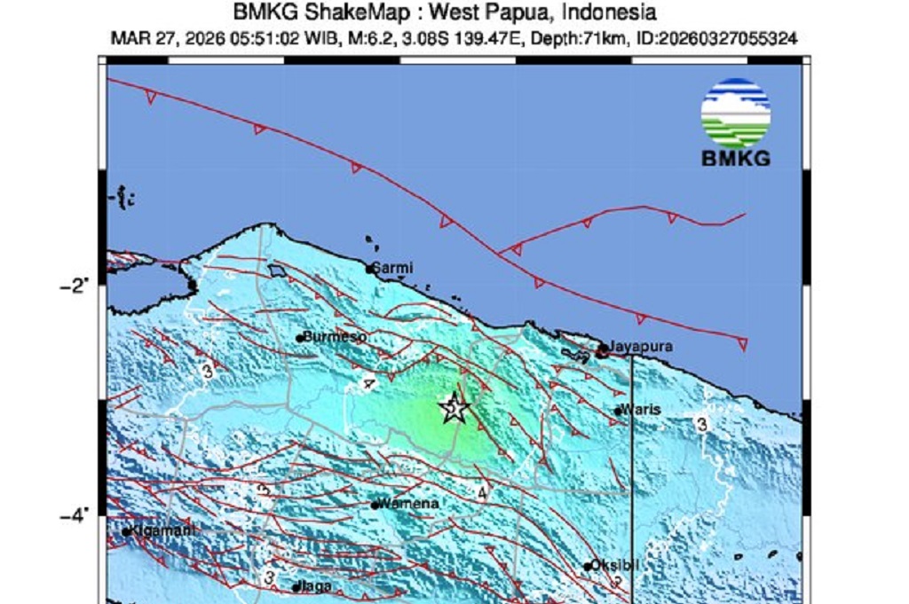Breaking News: Gempa Magnitudo 6,2 Guncang Yalimo Papua Pegunungan