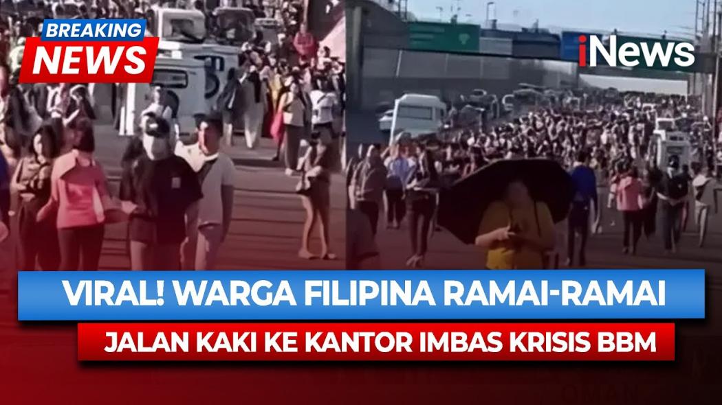 Penampakan Warga Filipina Jalan Kaki ke Tempat Kerja, Krisis BBM Imbas Perang Timur Tengah
