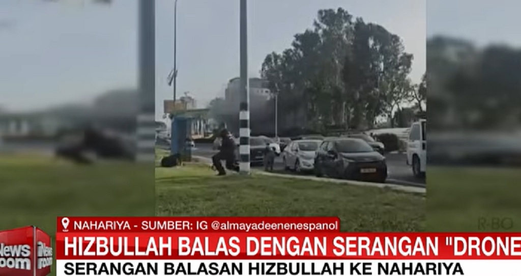 Detik-Detik Hizbullah Gempur Nahariya Israel dengan Drone Optik