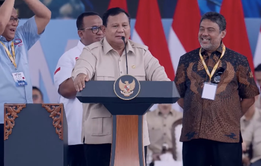 May Day di Monas, Prabowo: RI Aman, Kita akan Swasembada BBM