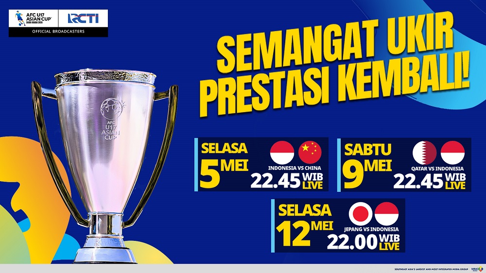 Live RCTI! Jadwal Timnas Indonesia U-17 Vs China di Piala Asia U-17 2026, Kick Off Jam Berapa?