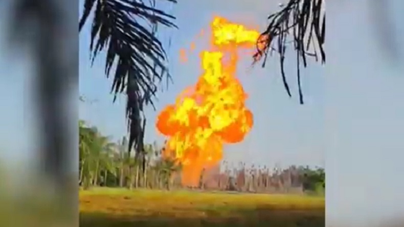 Geger! Semburan Gas Disertai Api Setinggi 50 Meter Muncul dari Sumur Bor di Aceh Utara