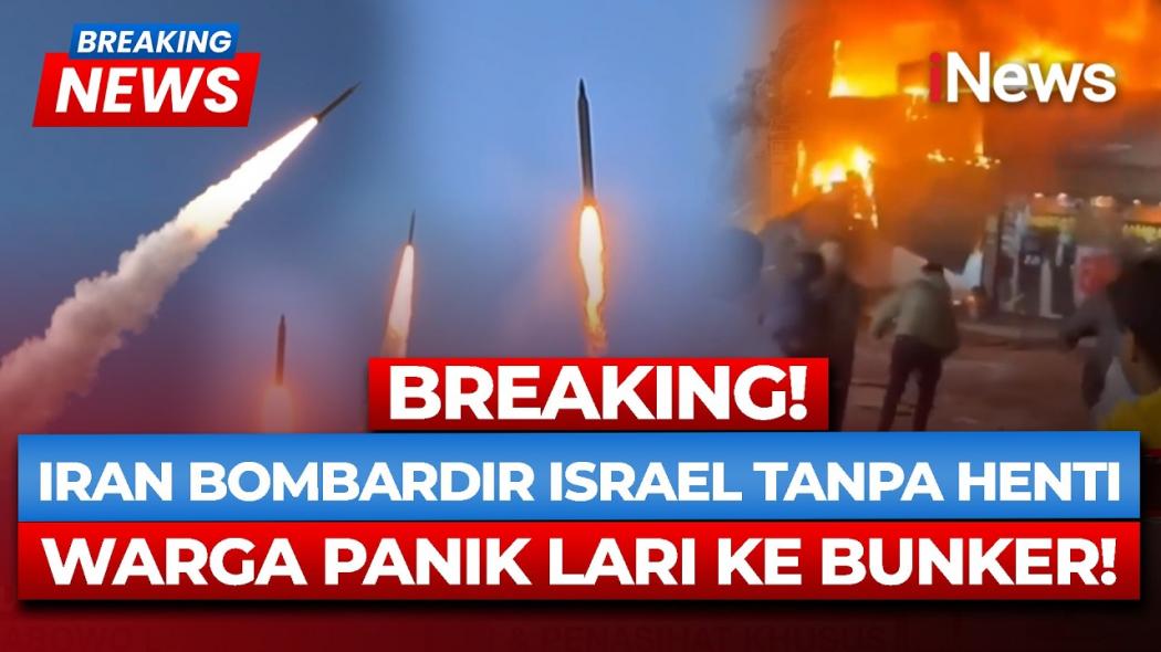 Mencekam! Rudal Iran Terus Menghujani Kota di Israel, Warga Berlindung ke Bunker