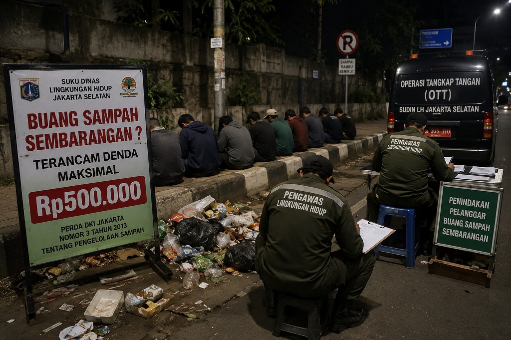 8 Warga Kena OTT gegara Buang Sampah Sembarangan di Jaksel, Didenda Rp500.000