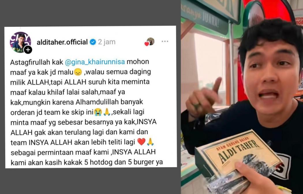 Aldi Taher Dikomplain Pelanggan Isi Burger Tanpa Daging