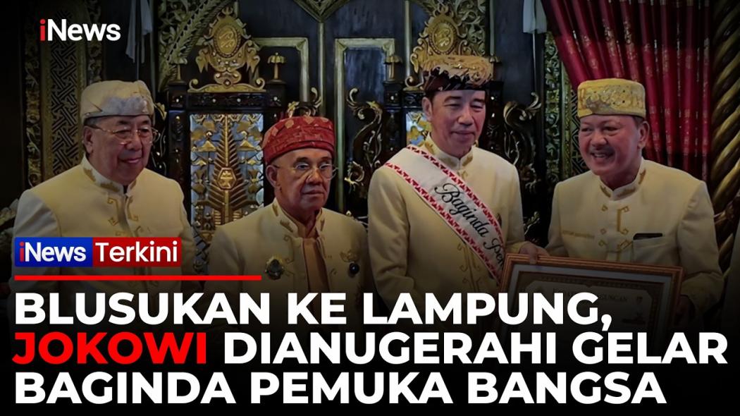 Blusukan ke Lampung, Jokowi Terima Gelar Adat Kehormatan Baginda Pemuka Bangsa