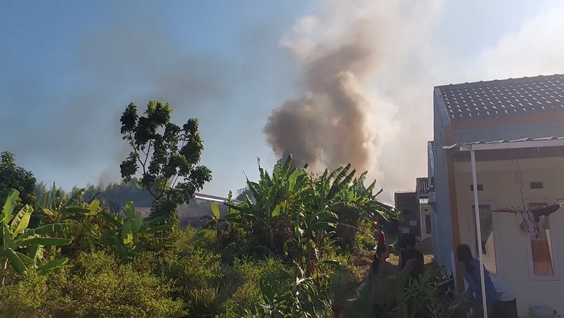 Kebakaran Lahan di Cirebon Nyaris Merembet ke Permukiman dan Pabrik, Warga Panik