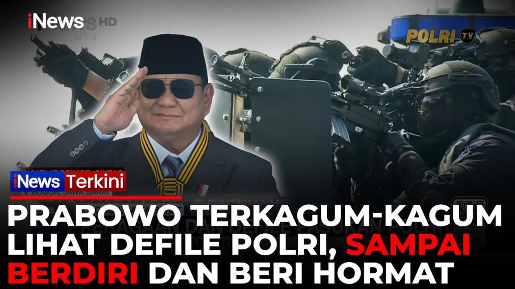 Presiden Prabowo Saksikan Langsung Simulasi Operasi Taktis dan Terjun Payung di Hari Bhayangkara