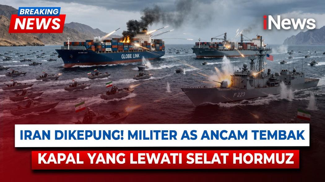 AS Klaim Alihkan 44 Kapal dalam Blokade Iran, Teheran Ancam Serang Kapal Perang di Selat Hormuz