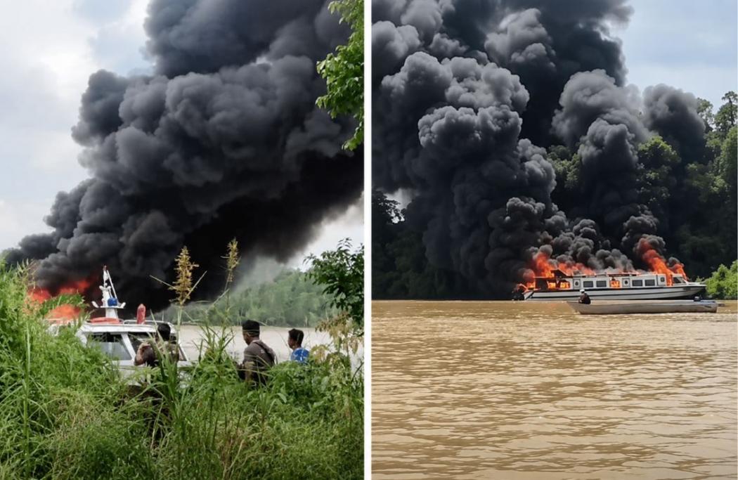 Speedboat Terbakar di Perairan Salimbatu Bulungan, 25 Penumpang Panik Selamatkan Diri