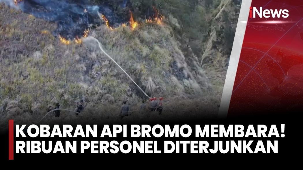 Kebakaran Gunung Bromo Meluas Hingga 921 Hektare, 1.500 Petugas Gabungan dan Helikopter Dikerahkan