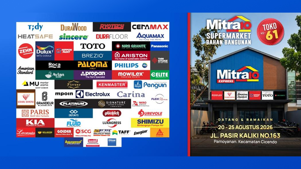 Mitra10 Buka Gerai ke-61 di Bandung, Usung Konsep Ekspres untuk Penuhi Kebutuhan Renovasi