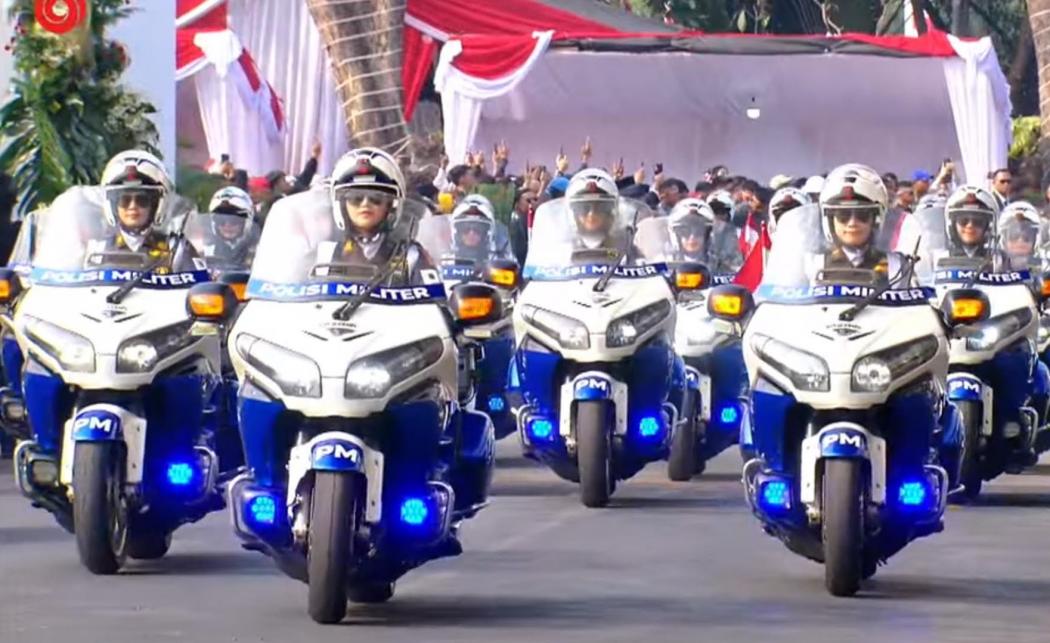 45 Motor Listrik Kawal Kirab Paskibraka, 15 Polisi Militer Wanita di Baris Terdepan
