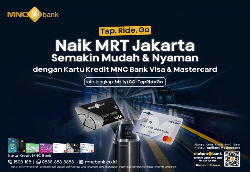 Asyik! Naik MRT Jakarta Kini Bisa Pakai Kartu Kredit MNC Bank, Tinggal 'Tap.Ride.Go'