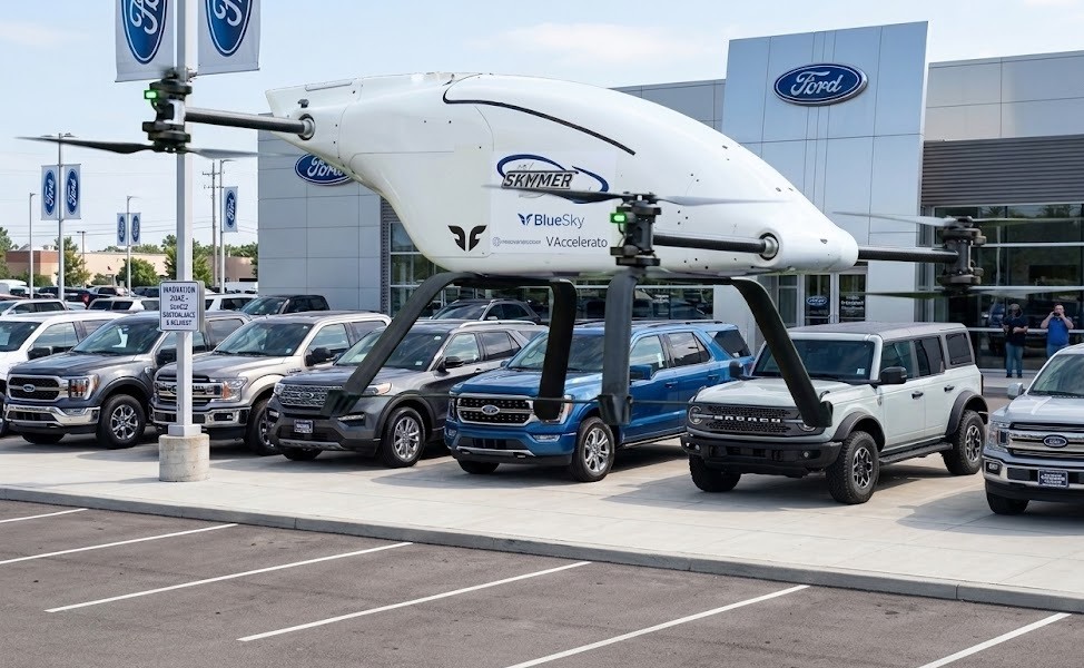 Hindari Macet, Dealer Ford Gunakan Drone Antar Suku Cadang ke Bengkel