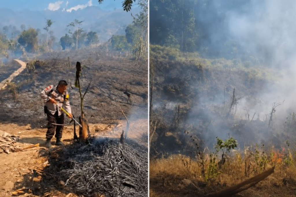 Karhutla di Jember Meluas, Polisi dan Warga Naik Bukit Putus Jalur Api