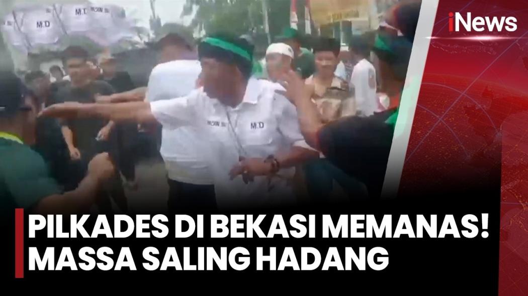 Pengambilan Nomor Urut Pilkades di Bekasi Ricuh, 2 Kubu Massa Bentrok