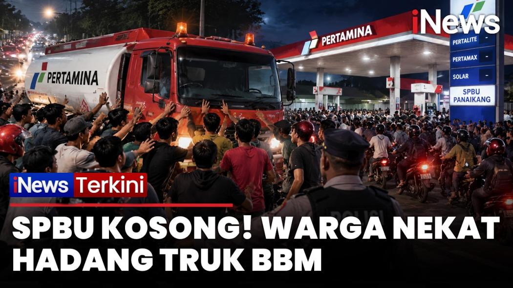 BBM Langka di Takalar, Ratusan Pengendara Nekat Hadang Truk Tangki Pertamina