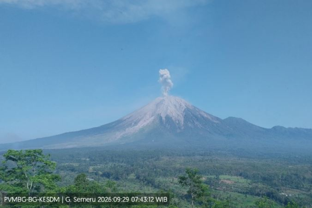 Gunung Semeru Meletus Pagi Ini, Muntahkan Abu Vulkanik Tebal Setinggi 1 Km