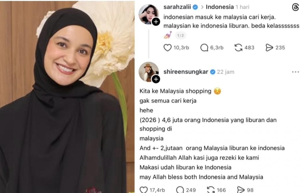 Balas Sindiran soal Orang Indonesia Cari Kerja, Shireen Sungkar: Kita ke Malaysia Shopping