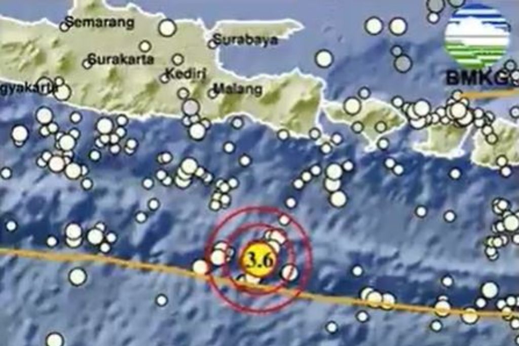 Gempa Hari Ini Magnitudo 3,6 Guncang Selatan Jember Jatim