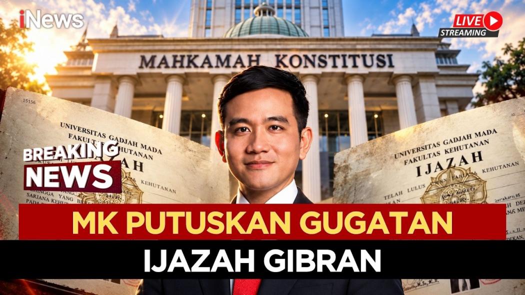 MK Tolak Diskualifikasi Gibran, Hakim Soroti Tak Ada Dokumen Penyetaraan Ijazah SMA
