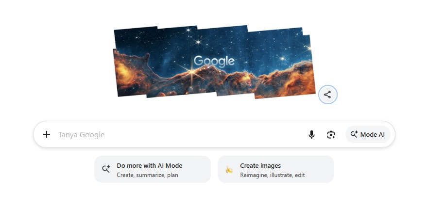 Google Doodle Hari Ini Rayakan World Space Week 2026, Ada Nebula Carina