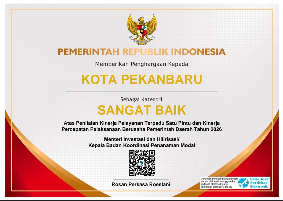 Pekanbaru Raih Pengakuan Nasional, Investasi Rp7,35 Triliun Lampaui Target