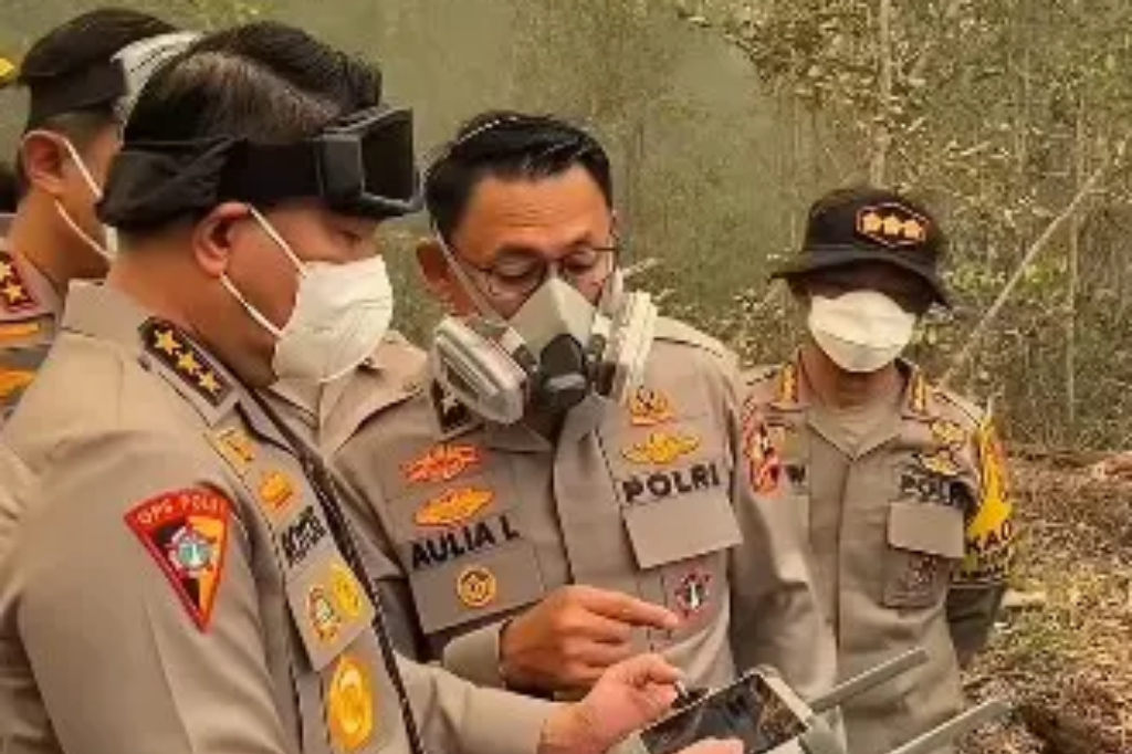 Jenderal Bintang Tiga Pantau Karhutla Klateng, Deteksi Titik Panas Lewat Drone Thermal