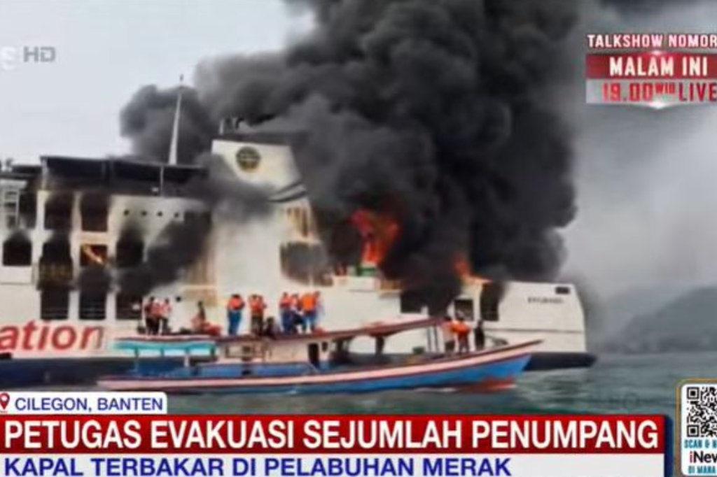 Situasi Terkini KMP Batu Mandi Terbakar di Pelabuhan Merak, Jumlah Korban Masih Didata