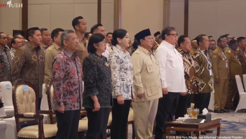 Prabowo Hadiri Rakornas Tim Percepatan Akses Keuangan Daerah di Kemayoran